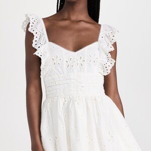 For Love And Lemons Serena White Eyelet Mini Dress